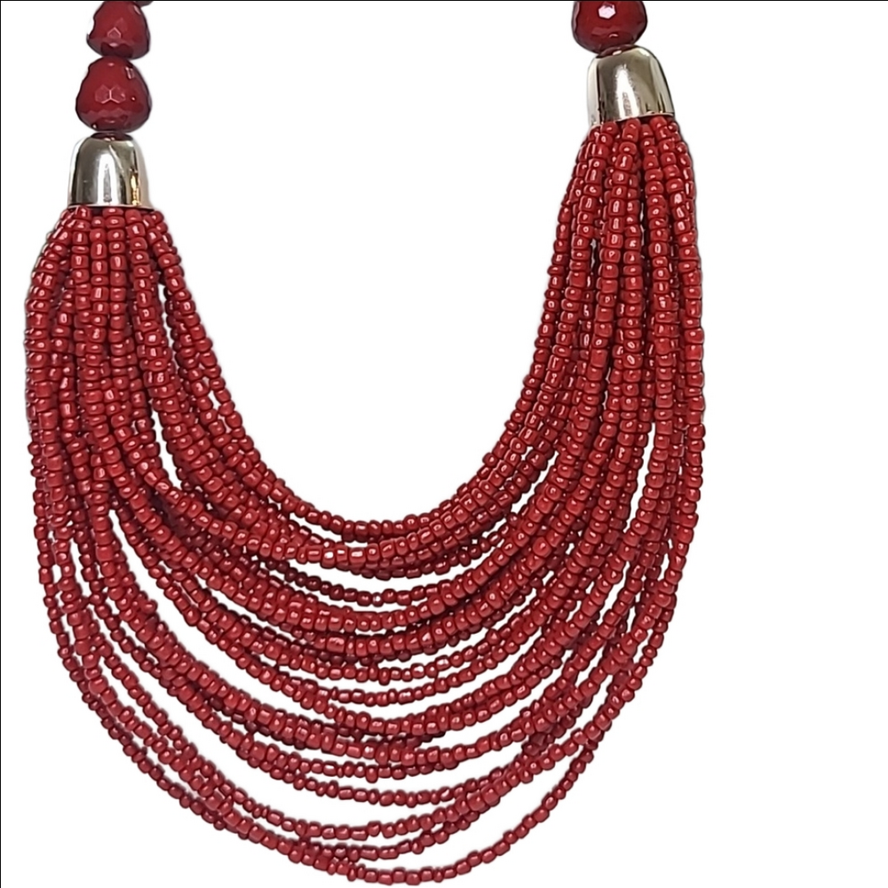Red Multi Layered Necklace
